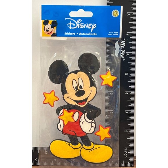 HTF VINTAGE SANDY LION DISNEY PDSG3 MICKEY IMAGE SET OF 5 PUFFY STICKERS STARS - Picture 2 of 3